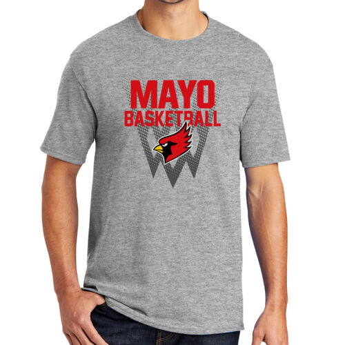Fan of Mayo Redbirds Basketball Design 1 on a Port & Co ® 50/50 - Core Blend Tee Thumbnail