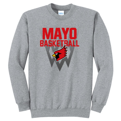 Fan of Mayo Redbirds Basketball Design 1 on a Port & Co ® - Core Fleece Crewneck Sweatshirt Thumbnail