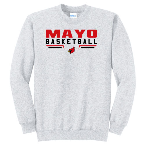 Fan of Mayo Redbirds Basketball Design 3 on a Port & Co ®  - Core Fleece Crewneck Sweatshirt Thumbnail