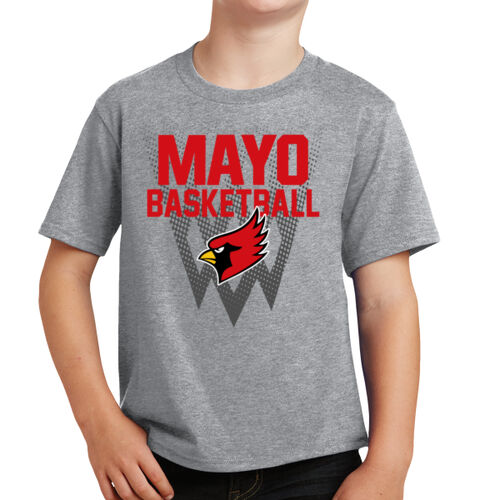 Fan of Mayo Redbirds Basketball Design 1 on a Port & Co ® 50/50 - Youth Core Blend Tee Thumbnail