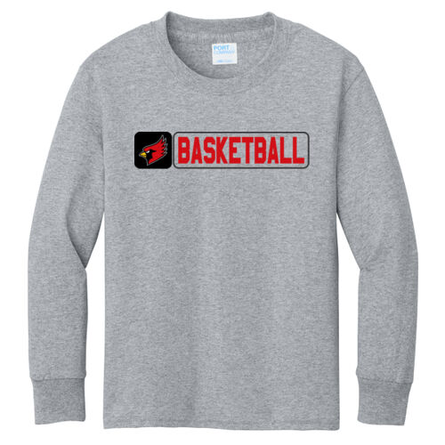 Fan of Mayo Redbirds Basketball Design 2 on a Port & Co ® - Youth Long Sleeve Core Cotton Tee Thumbnail
