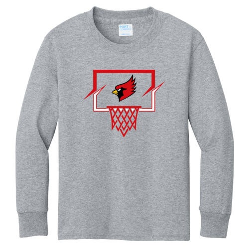 Fan of Mayo Redbirds Basketball Design 4 on a - Youth Long Sleeve Core Cotton Tee Thumbnail